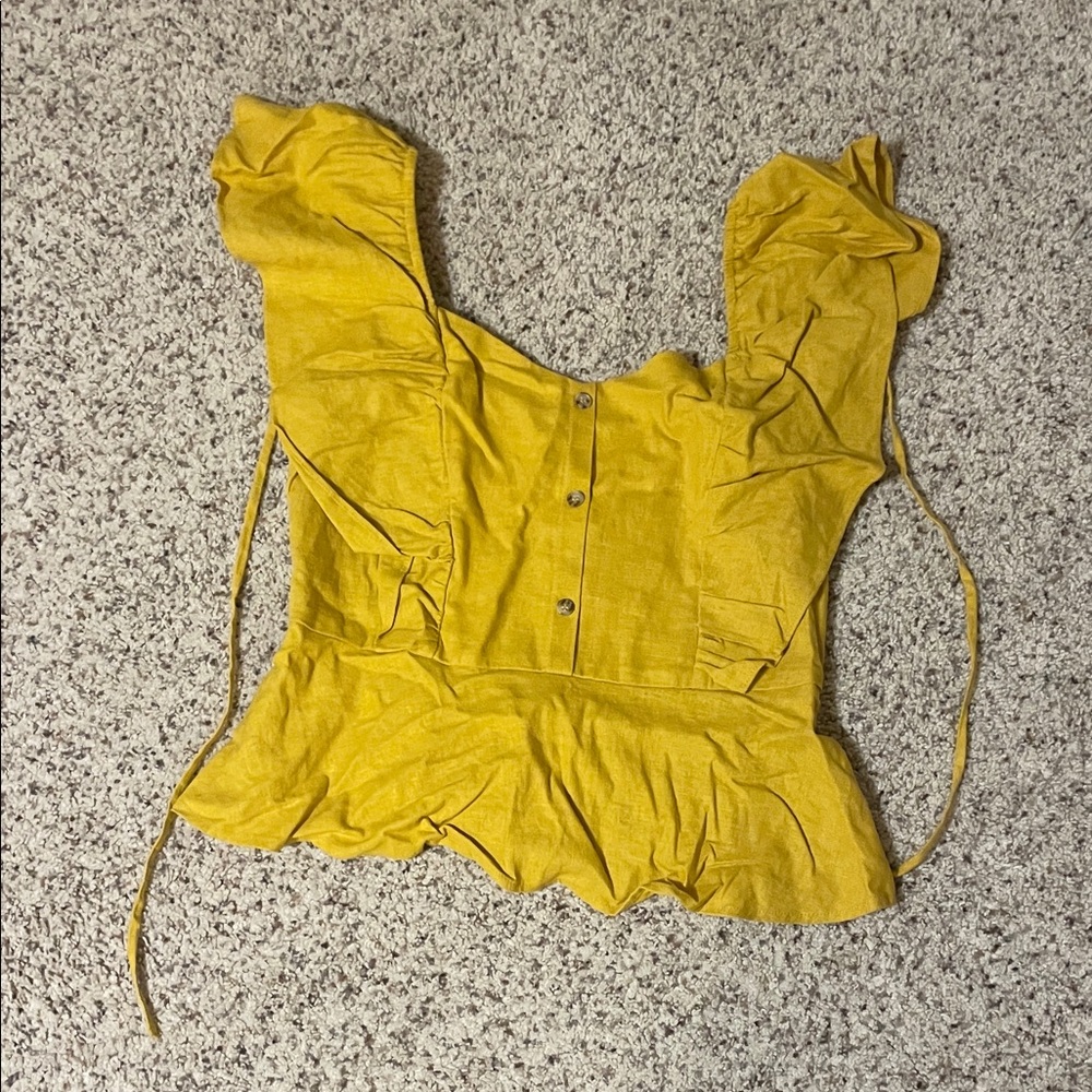 BP Yellow Ruffled Blouse